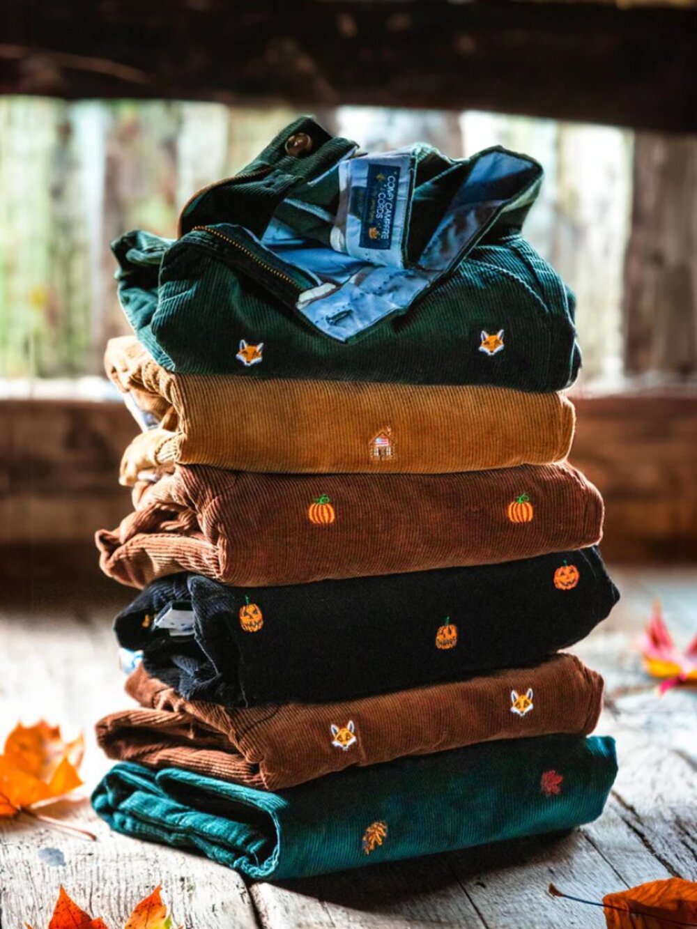 KJP Comfy Campfire Cords Pants Zip Fly Sly Fox Embroidered Brown Men's 30x30 - Picture 4 of 15